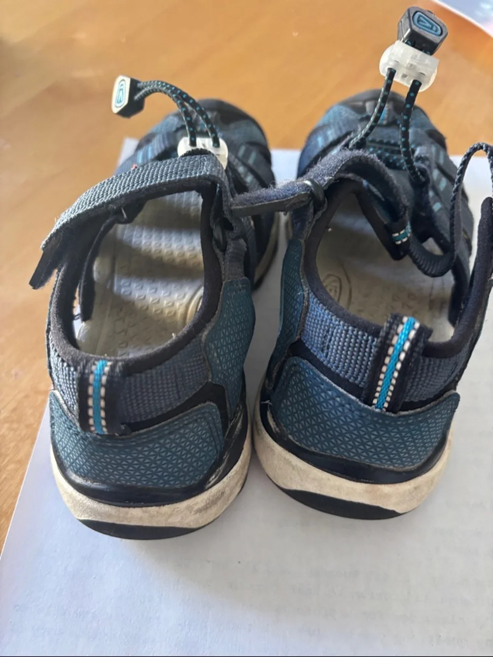 Keen Kids Navy Blue Closed-Toe Sport Sandals with Teal Stitching size 11 US